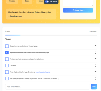 Focus Mode Feature Screenshot