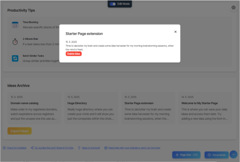 Ideas Feature Screenshot