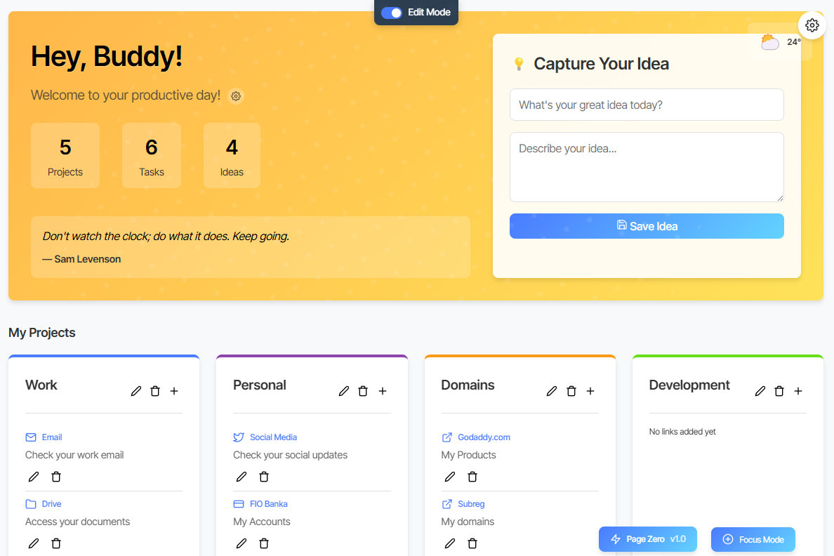 My Start Page Dashboard